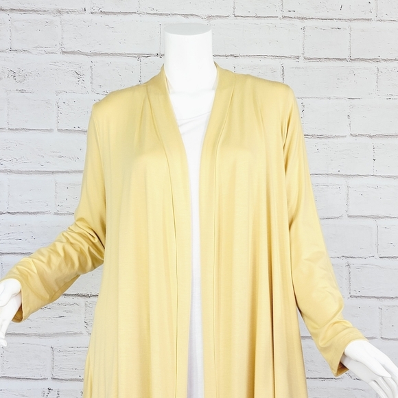 Comfy USA Yellow Modal Open Front Cardigan Jacket Size:L - Picture 3 of 7